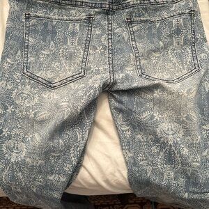 Free People Penny Pull On Flare Jeans Pants Rare Paisley Pattern 25